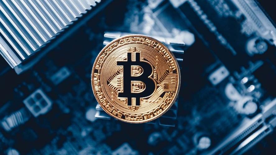 A high-powered GPU mining rig with multiple graphics cards